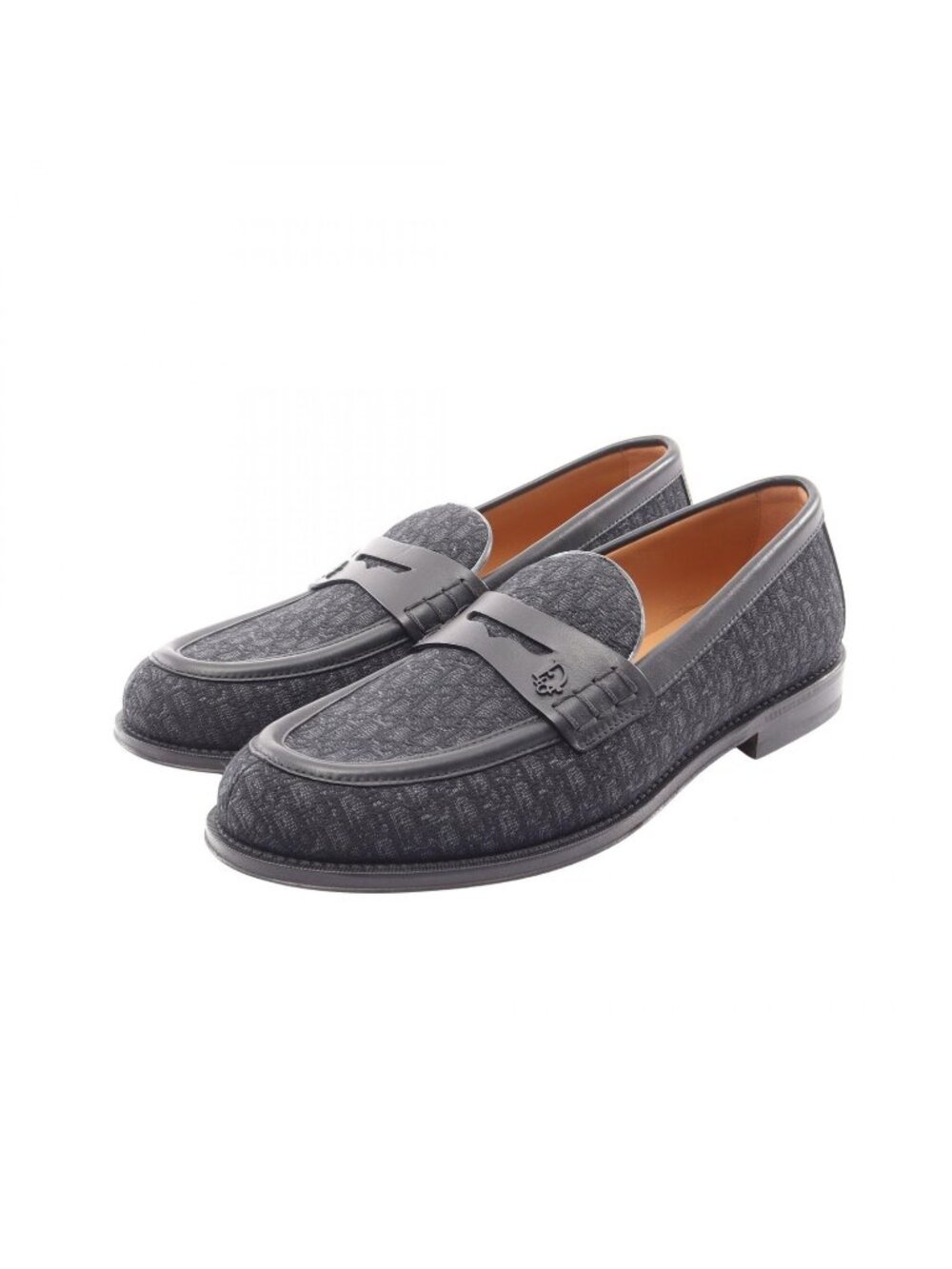 Dior Loafers Granville Oblique Jacquard Dress Shoes Canvas Leather